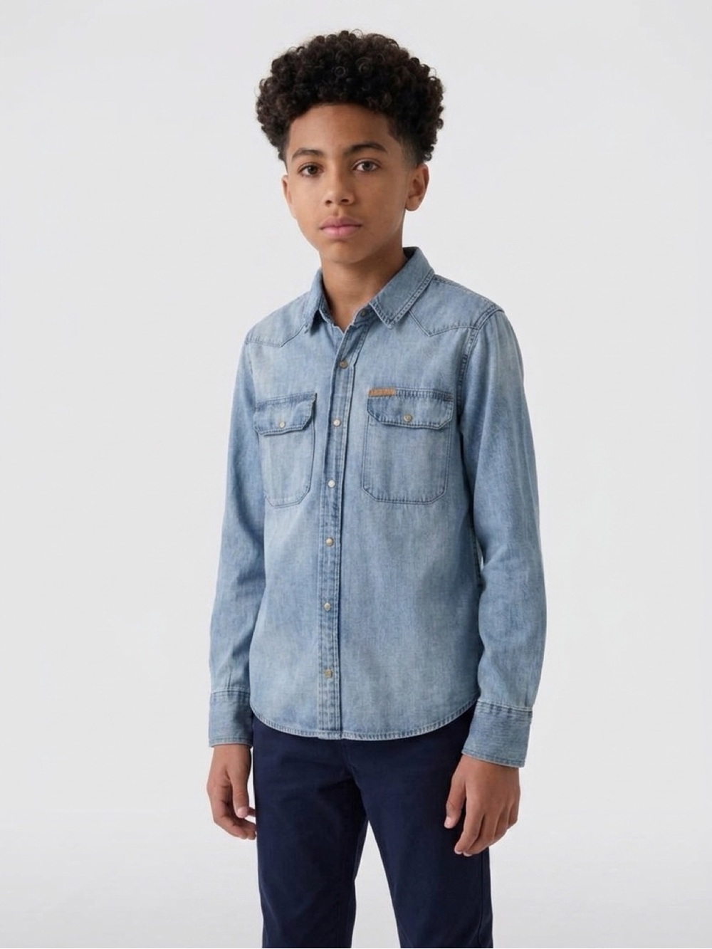Calvin Klein Jeans Light Wash Denim Button-Down Shirt